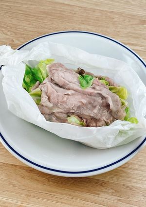 レンジで簡単 豚バラとキャベツの重ね蒸し-レシピのメイン写真