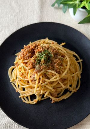 袋を潰すだけ市販ミートボールで爆速パスタ-レシピのメイン写真
