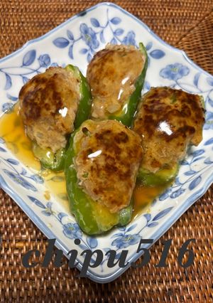 簡単 ピーマンの肉詰めあんかけ-レシピのメイン写真