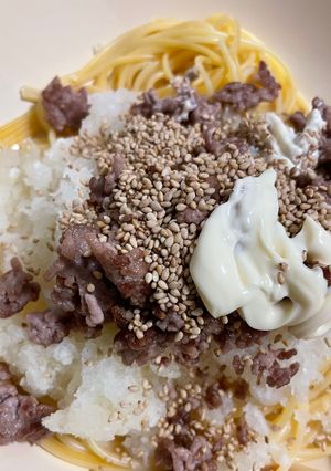 一人暮らし和風キーマ肉パスタ-レシピのメイン写真