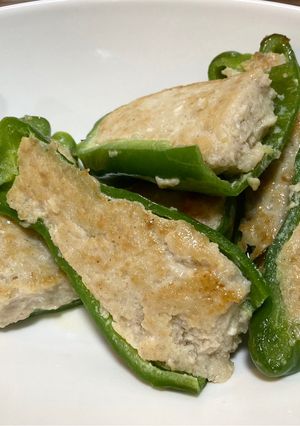 【糖尿病】ピーマンの肉詰め（鶏挽肉）-レシピのメイン写真