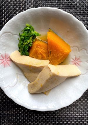 カボチャと高野豆腐の煮物　花椒風味-レシピのメイン写真