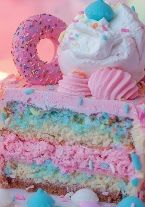 ミックスカラフルケーキ-レシピのメイン写真