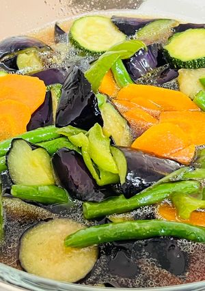 【ズボラ料理】夏野菜の揚げ浸し-レシピのメイン写真