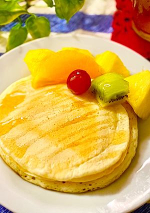 バター玉子HM牛乳☆全不使用!パンケーキ-レシピのメイン写真