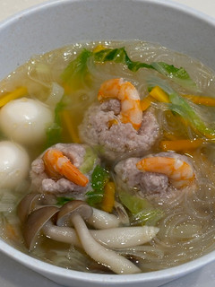 エビ肉団子と春雨の中華スープ-レシピのメイン写真