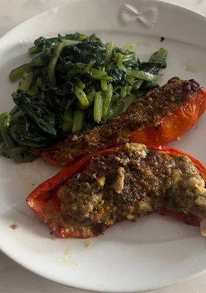 赤パプリカの肉詰め-レシピのメイン写真