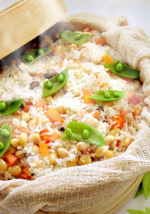 【白だし】節分豆でせいろ蒸し★大豆おこわ-レシピのメイン写真