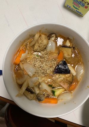 ゴロゴロ野菜と魚肉のキムチレモン味炒煮風-レシピのメイン写真