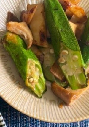 オクラとエリンギのガリバタ醤油焼き-レシピのメイン写真