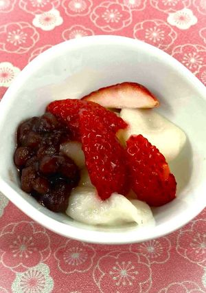 白玉だんご いちごとあずき添え-レシピのメイン写真