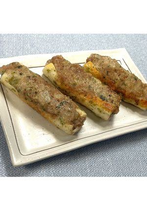 ちくわの肉のせ磯辺焼き★動画あり★-レシピのメイン写真