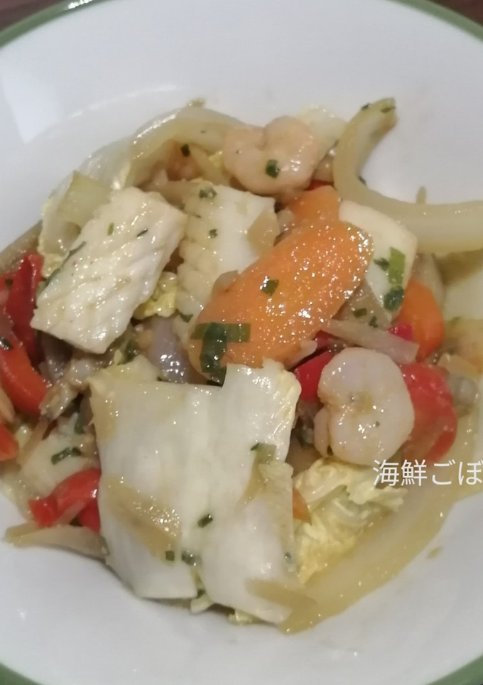 海鮮とゴボウの味噌󠄀炒め-レシピのメイン写真