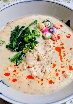 簡単ランチ！鶏ささみ肉と菜の花の豆乳雑炊-レシピのメイン写真