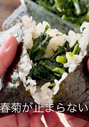 【楽めし】やみつき春菊（おにぎりにも）-レシピのメイン写真