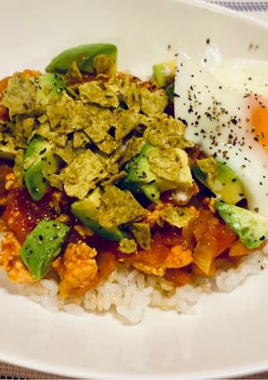 鶏ひき肉でタコライス-レシピのメイン写真