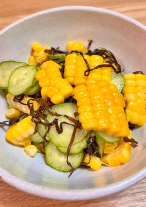 副菜とうもろこし&きゅうりの☆塩昆布和え-レシピのメイン写真
