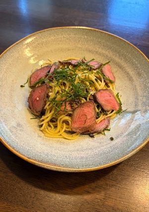 ローストビーフとしその実のオイルパスタ-レシピのメイン写真