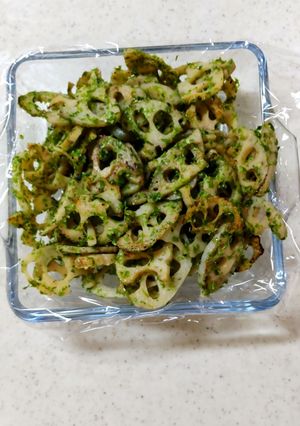 材料2つだけ、れんこん青のり-レシピのメイン写真