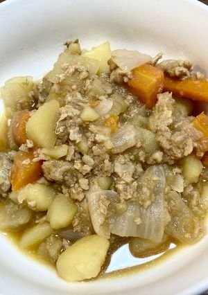 【糖尿病】焼肉のタレで鳥挽肉じゃが-レシピのメイン写真