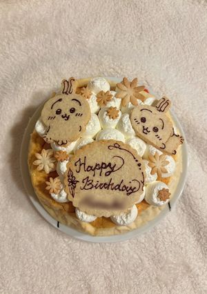 ちいかわ好きへの2層のチーズケーキ-レシピのメイン写真