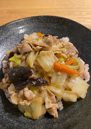 便秘改善メニュー　五目かけご飯-レシピのメイン写真