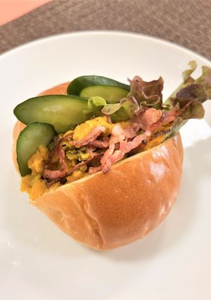 【朝食】かぼちゃサラダのロールサンド-レシピのメイン写真