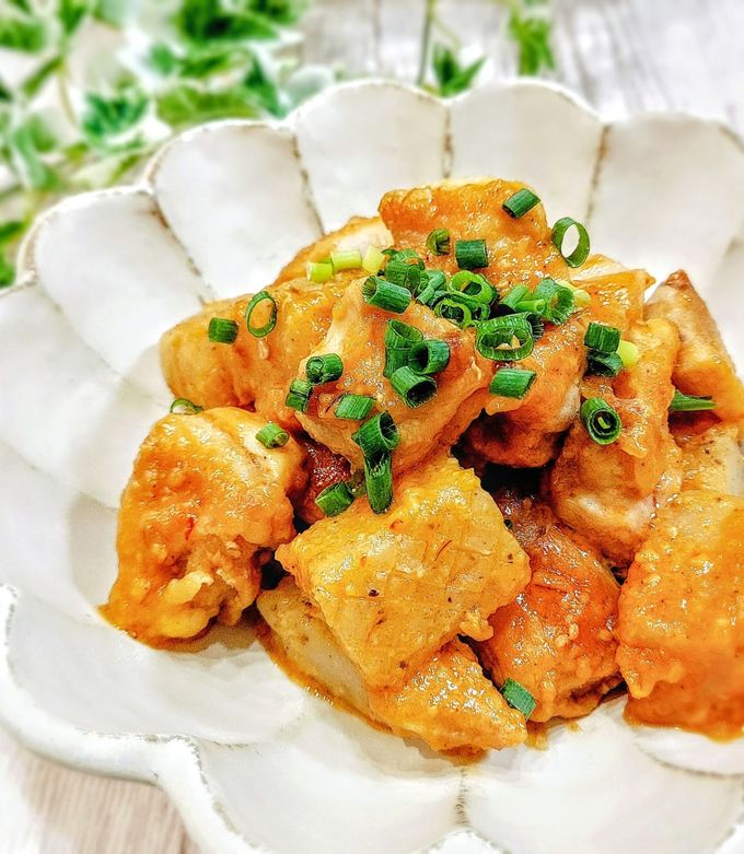 簡単！鶏肉とこんにゃくのごま味噌絡め♪-レシピのメイン写真