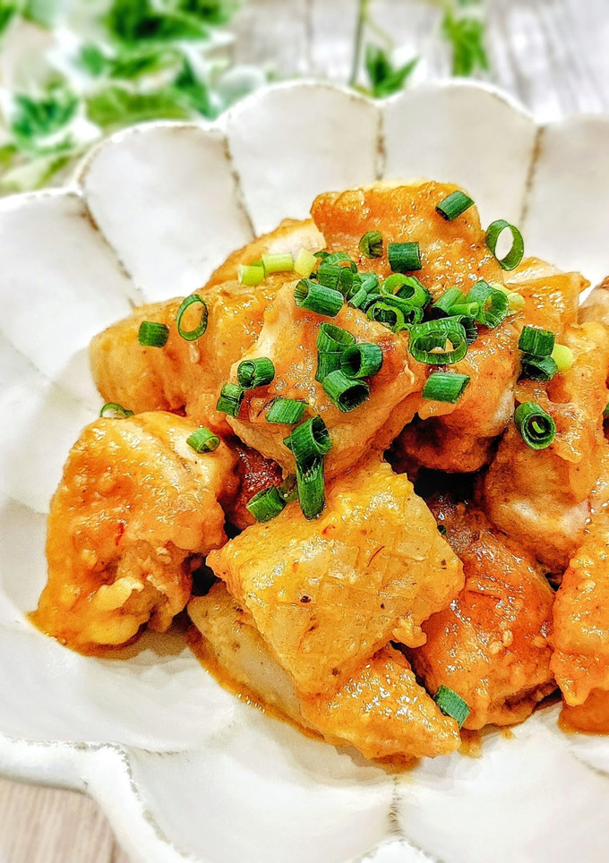 簡単！鶏肉とこんにゃくのごま味噌絡め♪-レシピのメイン写真