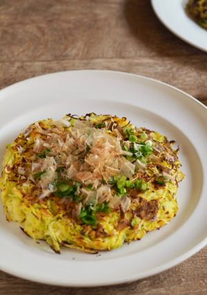 豆腐とキャベツのふわふわお好み焼き風-レシピのメイン写真