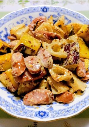 簡単野菜たっぷり！れんこんとさつまいもデリサラダ-レシピのメイン写真