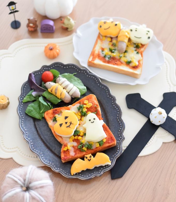 ハロウィン★トースト ハロウィンおばけトースト by 管理栄養士Naoko 【クックパッド】 簡単