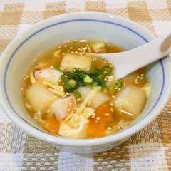A picture of 【コンロ】お麩とたまごの中華スープ.