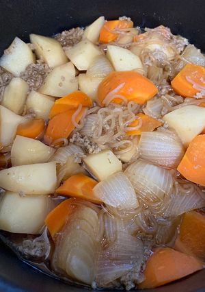 肉じゃがほったらかし！アイリスオーヤマ電気圧力鍋-レシピのメイン写真
