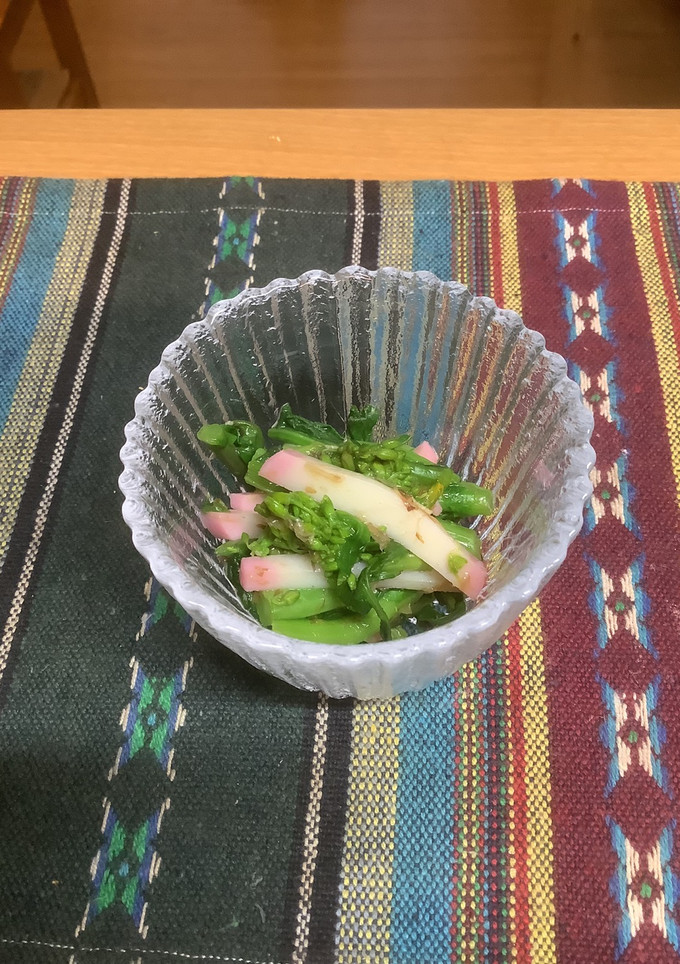 菜の花とかまぼこのワサビ醤油和え-レシピのメイン写真