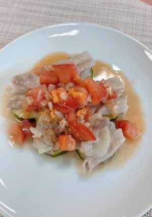 豚肉とズッキーニの彩り蒸し-レシピのメイン写真