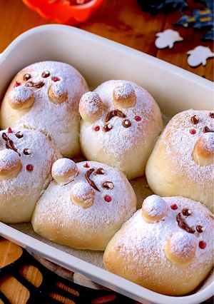 作業5分で♪おばけの白いミルクパン-レシピのメイン写真