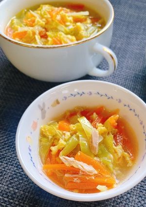 ツナと野菜の卵とじスープ-レシピのメイン写真
