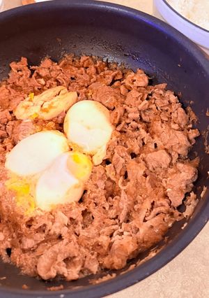 豚こま肉のすき焼き風 ワンパン豚皿-レシピのメイン写真
