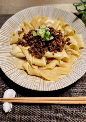 ぺろっこうどんで作る辛くないビャンビャン麺-レシピのメイン写真