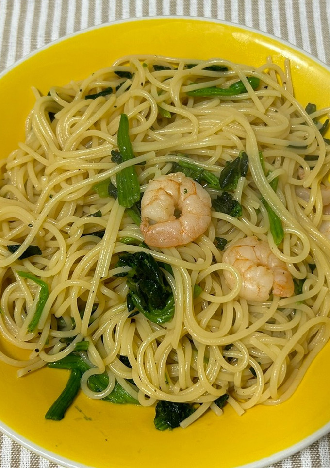 簡単！えびとほうれん草の和風パスタ-レシピのメイン写真