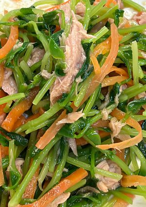 豆苗とにんじんのツナ和え-レシピのメイン写真