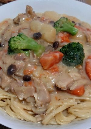 超簡単！クリームシチューパスタ！-レシピのメイン写真