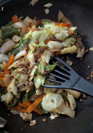 時短レシピ✩ひき肉でソース野菜炒め✩✩-レシピのメイン写真