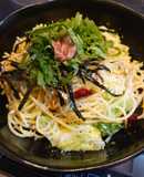 春キャベツ☆釜揚げしらすの酒盗のせパスタ