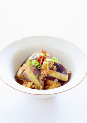 レンジで簡単に【蒸し茄子（香味ぽん酢）】-レシピのメイン写真