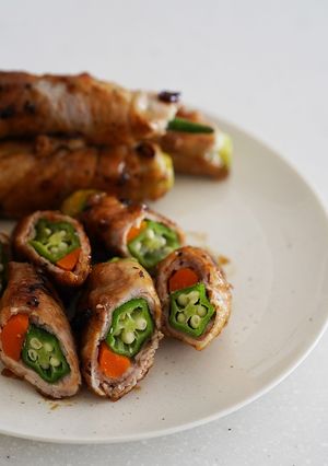 【焼肉のタレ】簡単オクラの肉巻き-レシピのメイン写真