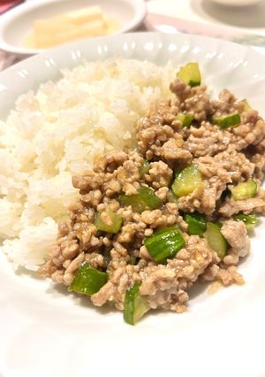 挽肉と胡瓜の甘酢炒め-レシピのメイン写真