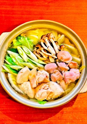 😊鶏肉と砂肝と白菜のシンプルな簡単塩鍋😊-レシピのメイン写真
