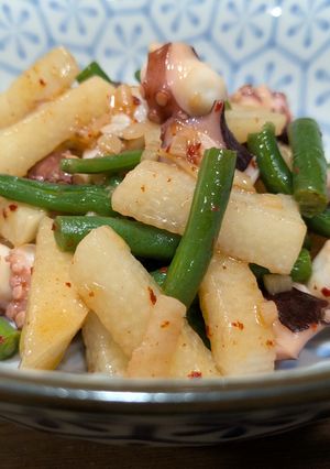 たこと山芋のピリ辛にんにく炒め-レシピのメイン写真